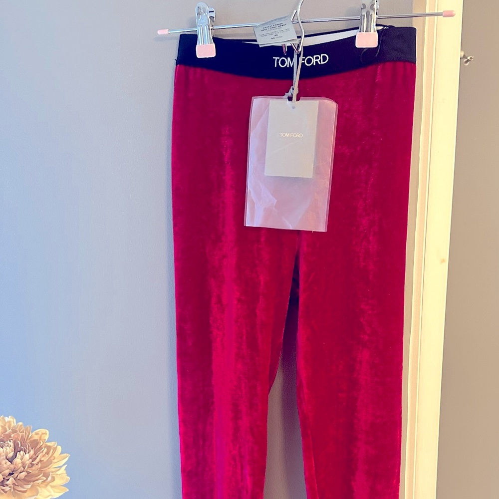 Tom Ford velvet pink leggings